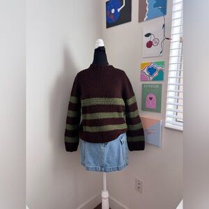 Handmade Crocheted Striped Sweater
